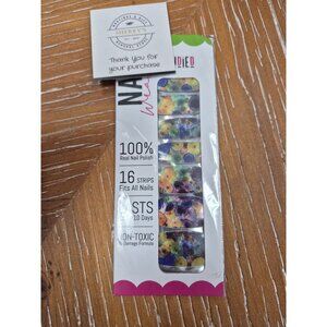 Candied Colorful Floral Nail Polish Wraps - 16 Strips - Non-Toxic Long-Lasting